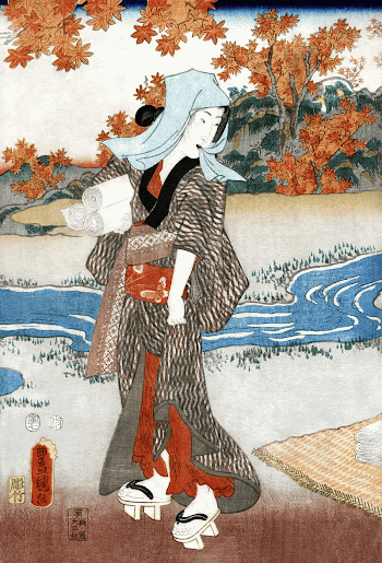 Japanese woman (1786-1864) vintage woodblock | Free Photo Illustration - rawpixel