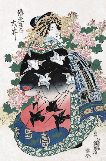 Japanese woman (1820-1830) vintage woodblock | Free Photo Illustration - rawpixel