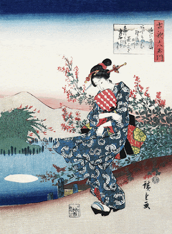 Japanese woman (1844-1846) vintage woodblock | Free Photo Illustration - rawpixel