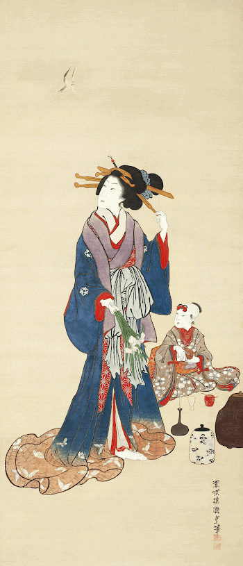 Japanese woman (1860s) vintage painting | Free Photo Illustration - rawpixel