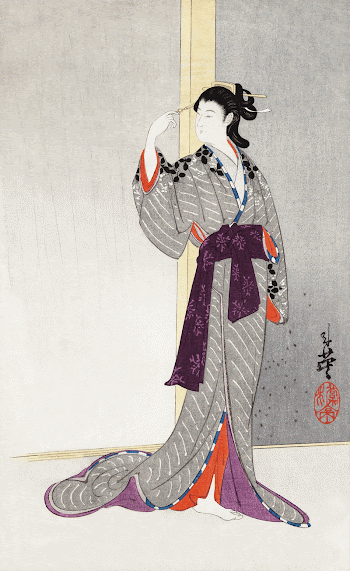 Japanese woman (1890-1912) vintage woodblock | Free Photo Illustration - rawpixel