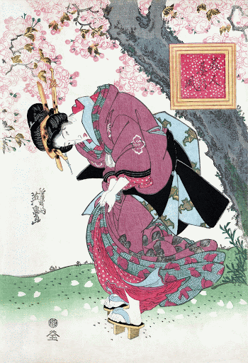 Japanese woman and cherry blossom | Free Photo Illustration - rawpixel