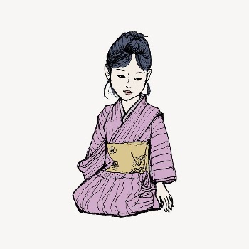 Japanese woman clipart, cartoon illustration | Free Vector Illustration - rawpixel
