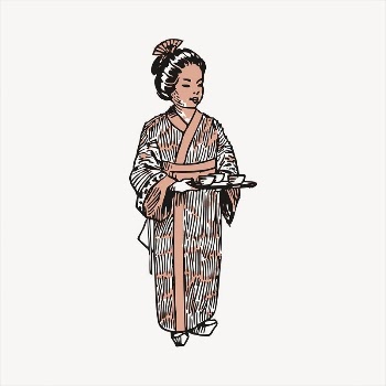 Japanese woman  clipart, vintage | Free Vector - rawpixel