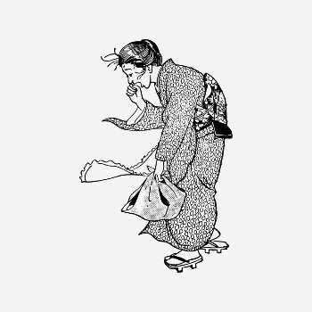 Japanese woman collage element, vintage | Free PSD Illustration - rawpixel
