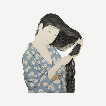 Japanese woman combing hair, vintage | Free PSD - rawpixel