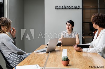 Japanese woman in a business meeting
