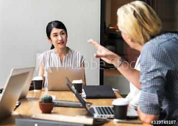 Japanese woman in a business meeting