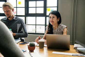 Japanese woman in a business meeting