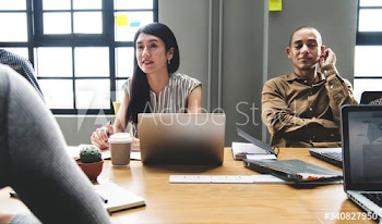 Japanese woman in a business meeting