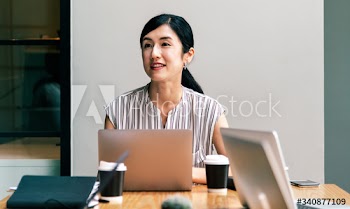 Japanese woman in a business meeting
