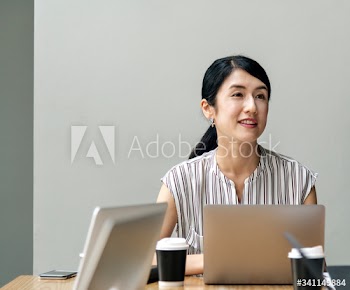 Japanese woman in a business meeting
