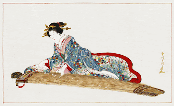 Japanese woman playing koto (1819-1882) | Free Photo Illustration - rawpixel