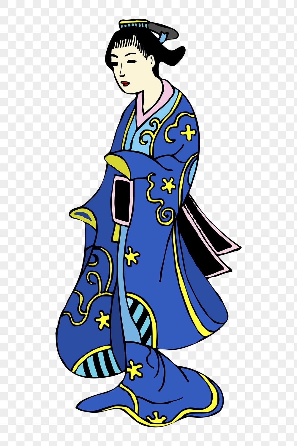 Japanese woman png sticker, traditional | Free PNG - rawpixel