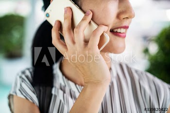 Japanese woman talking on the phone