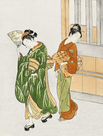 Japanese women (1766) vintage woodblock | Free Photo Illustration - rawpixel