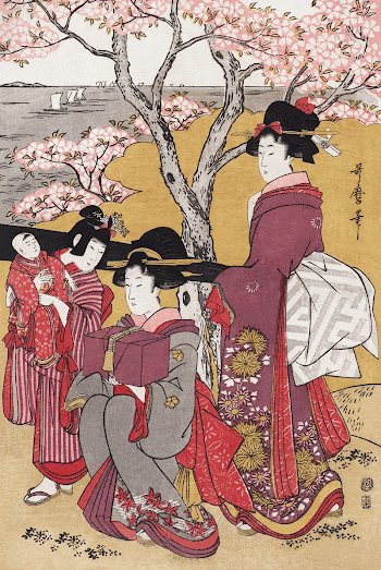Japanese women and cherry blossom | Free Photo Illustration - rawpixel