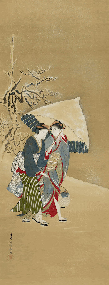 Japanese women with umbrella in snow | Free Photo Illustration - rawpixel