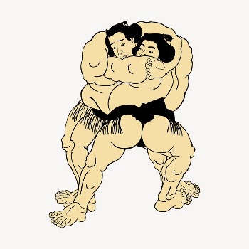 Japanese wrestling clipart, illustration vector. | Free Vector - rawpixel