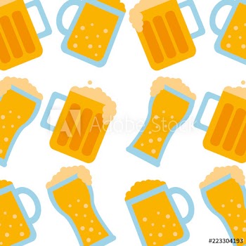 jar and glass beer beverage pattern