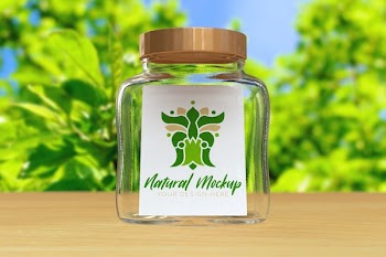 Jar Mockup Logo Inside - PSD