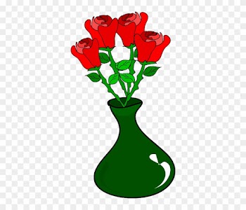 Jar Vase, Roses, Flowers, Jar - Vase Of Roses Clipart