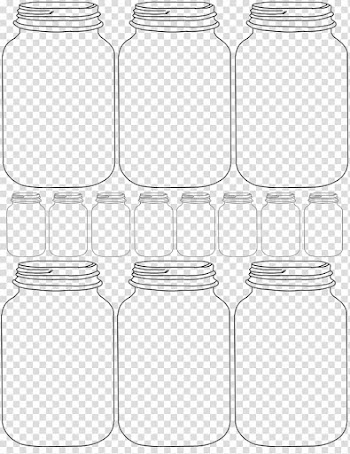 Jars sketch art, Paper Mason jar Gift Template, mason jar transparent background PNG clipart