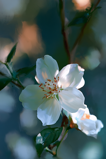 Jasmine Flower in Monet Style