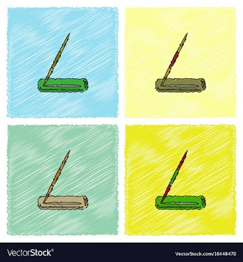 Javelin throw in hatching style vector image