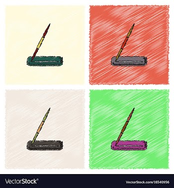 Javelin throw in hatching style vector image