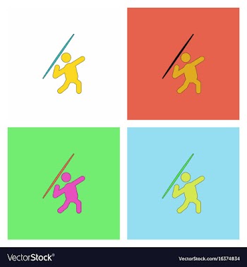 Javelin throwing athlete man - collection vector image