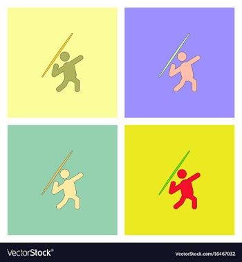 Javelin throwing athlete man - collection vector image