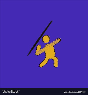 Javelin throwing athlete man - in hatching style vector image