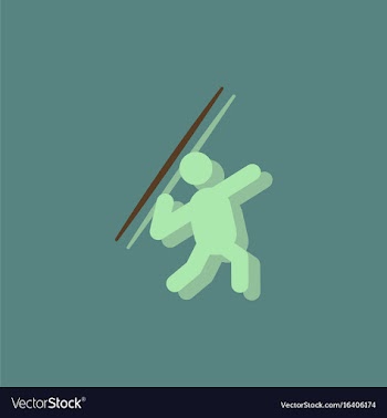 Javelin throwing athlete man - in sticker style vector image