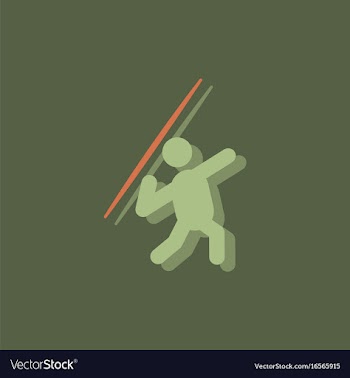 Javelin throwing athlete man - in sticker style vector image