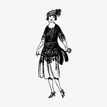 Jazz era fashion clipart, vintage | Free Vector - rawpixel