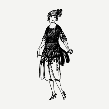 Jazz era fashion drawing, vintage | Free PSD - rawpixel