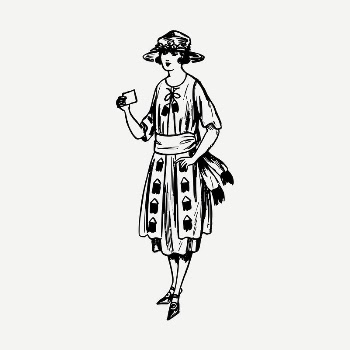 Jazz era fashion drawing, vintage | Free PSD - rawpixel