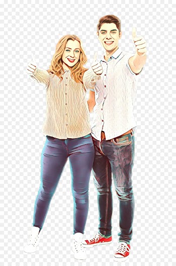 Jeans, Tshirt, Thumb, Fun, Standing PNG