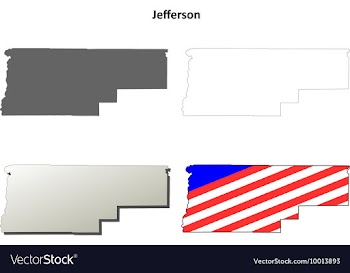 Jefferson Map Icon Set vector image