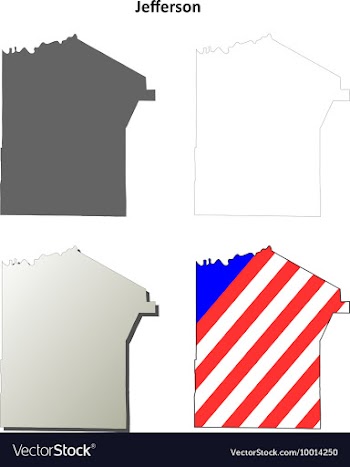 Jefferson Map Icon Set vector image