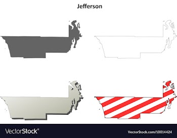 Jefferson Map Icon Set vector image