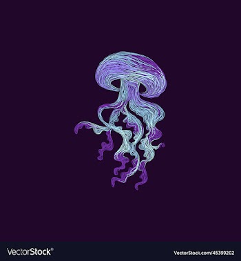 jellyfish animal artwork style design