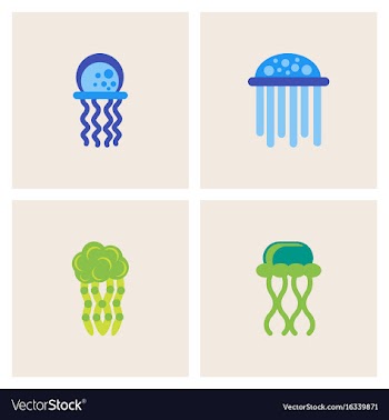 Jellyfish collection vector image