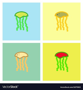 Jellyfish collection vector image
