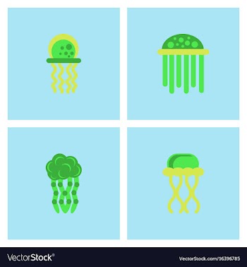 Jellyfish collection vector image