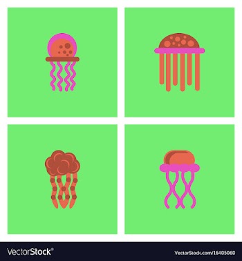 Jellyfish collection vector image