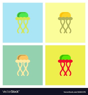 Jellyfish collection vector image