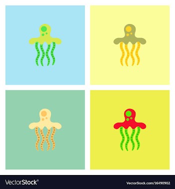 Jellyfish collection vector image