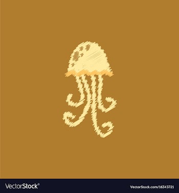 Jellyfish in hatching style vector image